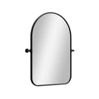 HomeRoots 32 Black Iron Arch Tilting Framed Bathroom Vanity Mirror