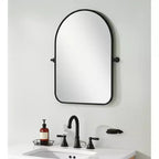 HomeRoots Miroir de vanité de salle de bain HomeRoots 32, arche en fer noir, inclinable, encadré