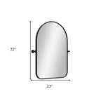 HomeRoots Miroir de vanité de salle de bain HomeRoots 32, arche en fer noir, inclinable, encadré