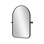 HomeRoots Miroir de vanité de salle de bain HomeRoots 32, arche en fer noir, inclinable, encadré