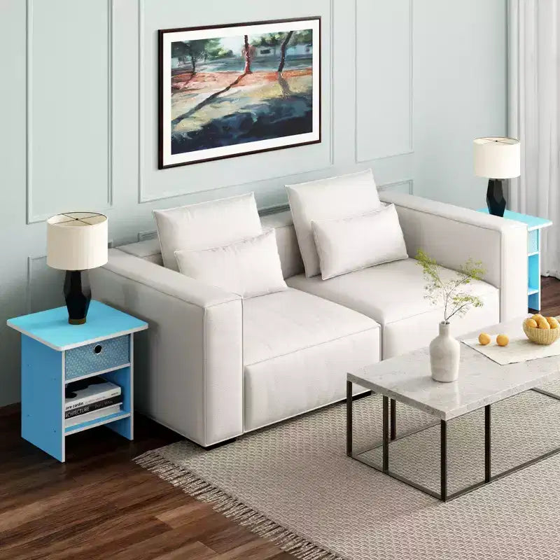 HOMLUX 2 tables de chevet, bout de canapé, avec tiroir et étagère ouverte