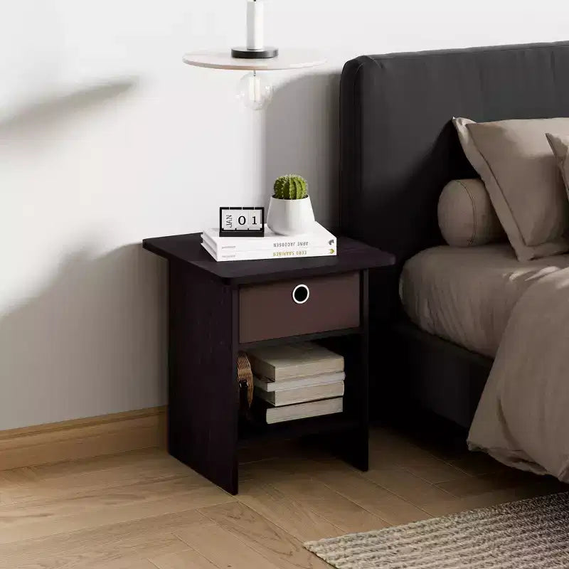 HOMLUX 2 tables de chevet, bout de canapé, avec tiroir et étagère ouverte