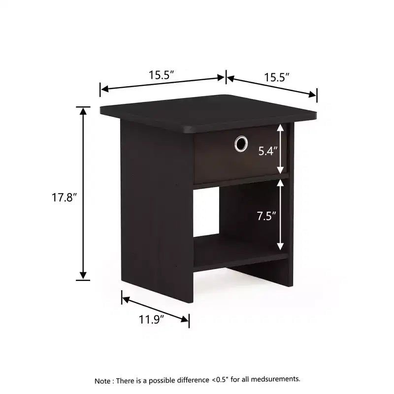 HOMLUX 2 tables de chevet, bout de canapé, avec tiroir et étagère ouverte