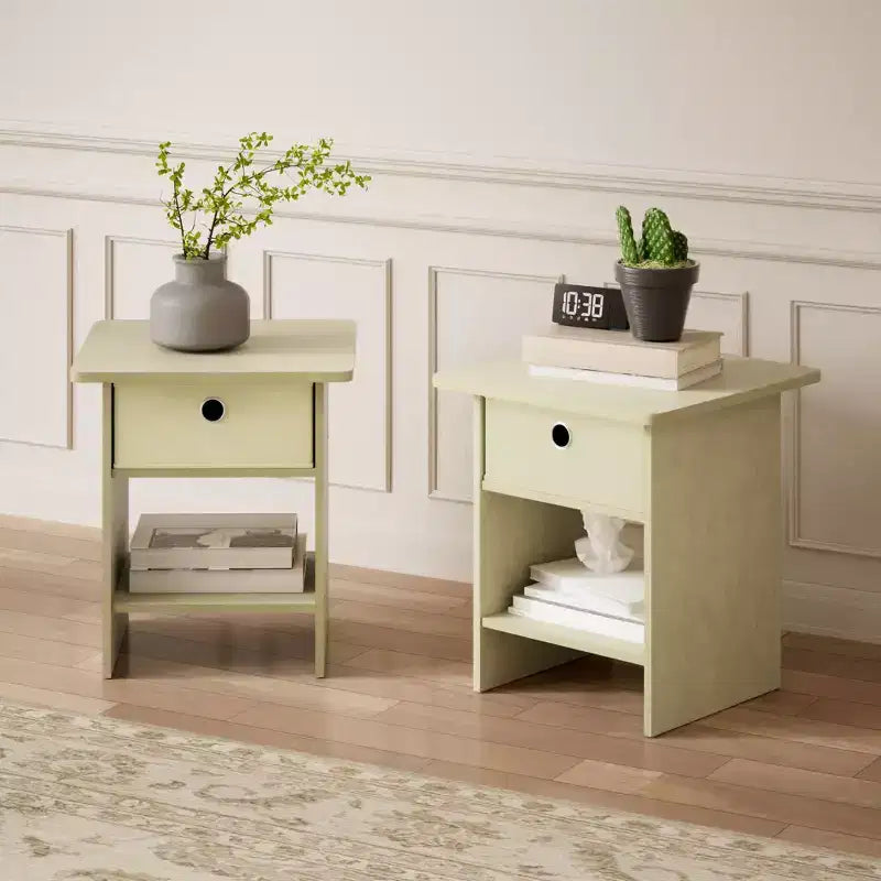 HOMLUX 2 tables de chevet, bout de canapé, avec tiroir et étagère ouverte