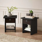 HOMLUX 2 tables de chevet, bout de canapé, avec tiroir et étagère ouverte