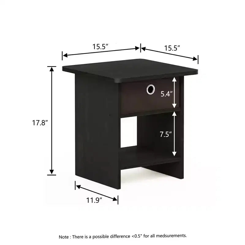HOMLUX 2 tables de chevet, bout de canapé, avec tiroir et étagère ouverte