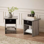 HOMLUX 2 tables de chevet, bout de canapé, avec tiroir et étagère ouverte