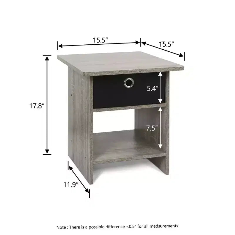 HOMLUX 2 tables de chevet, bout de canapé, avec tiroir et étagère ouverte