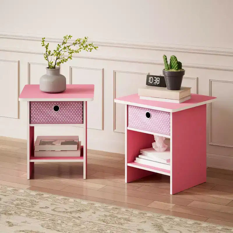 HOMLUX 2 tables de chevet, bout de canapé, avec tiroir et étagère ouverte