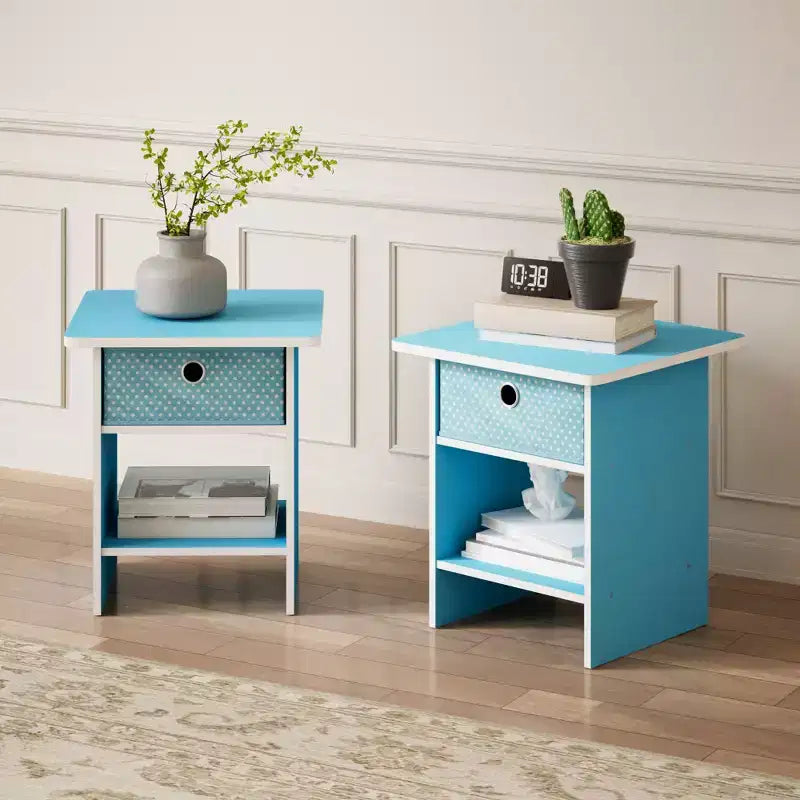 HOMLUX 2 tables de chevet, bout de canapé, avec tiroir et étagère ouverte