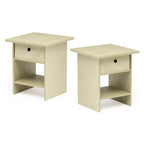 HOMLUX 2PCS Nightstand Sofa End Table Bedside Table with Bin Drawer & Open Shelf