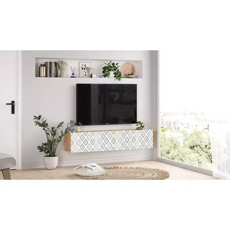 Meuble TV HomeStock Meuble de rangement avec étagères et portes