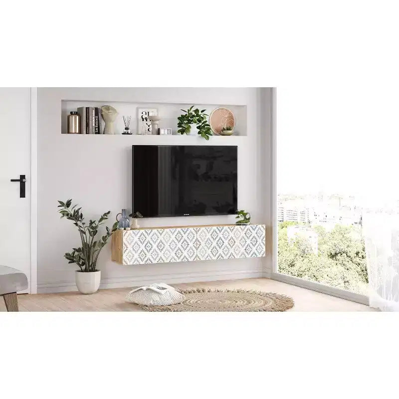 Meuble TV HomeStock Meuble de rangement avec étagères et portes