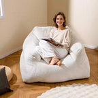 Fauteuil poire Costway pour adultes, canapé paresseux en peluche avec housse en velours ultra-doux, beige
