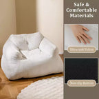 Fauteuil poire Costway pour adultes, canapé paresseux en peluche avec housse en velours ultra-doux, beige