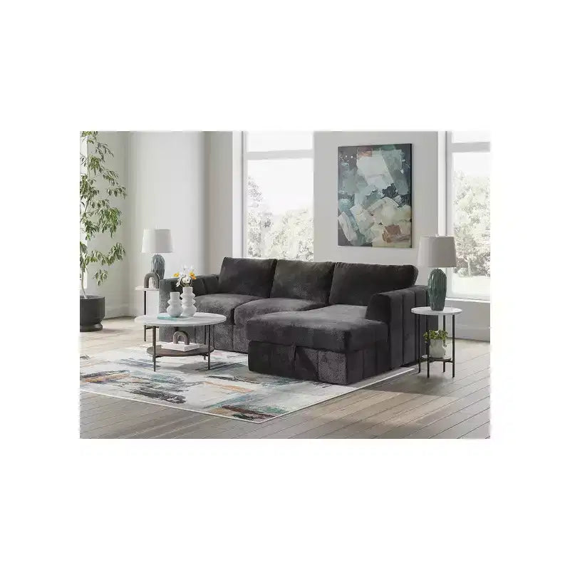 Ensemble table basse 3 pièces Ashley Wrenwich Signature Design avec tables d'appoint – Fini brun/noir/blanc