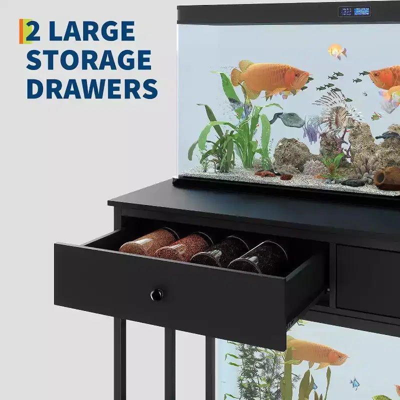 Meuble de support pour aquarium COZONY avec prise de courant, table d'aquarium en métal de 40 à 50 gallons avec tiroir, 300 kg