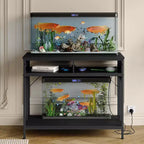 Meuble de support pour aquarium COZONY avec prise de courant, table d'aquarium en métal de 40 à 50 gallons avec tiroir, 300 kg