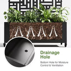 MAYEERTY Jardinière avec treillis en fer noir Arch Helen Street Style 01 72x35x16in Lot de 3 pièces