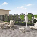 MAYEERTY Jardinière avec treillis en fer noir Arch Helen Street Style 01 72x35x16in Lot de 3 pièces