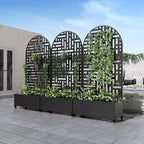 MAYEERTY Jardinière avec treillis en fer noir Arch Helen Street Style 01 72x35x16in Lot de 3 pièces