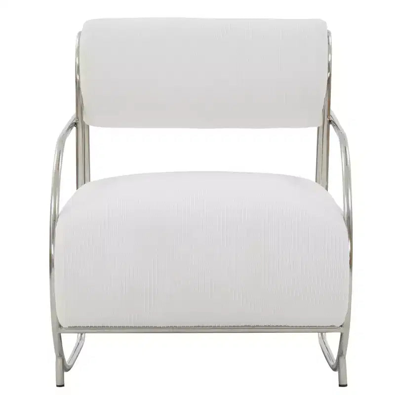 Bethann Metal Frame Accent Chair - SFV5130 - White/Silver - Safavieh Couture