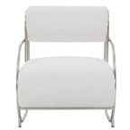 Bethann Metal Frame Accent Chair - SFV5130 - White/Silver - Safavieh Couture