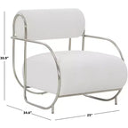 Fauteuil d'appoint à armature métallique Bethann - SFV5130 - Blanc/Argent - Safavieh Couture