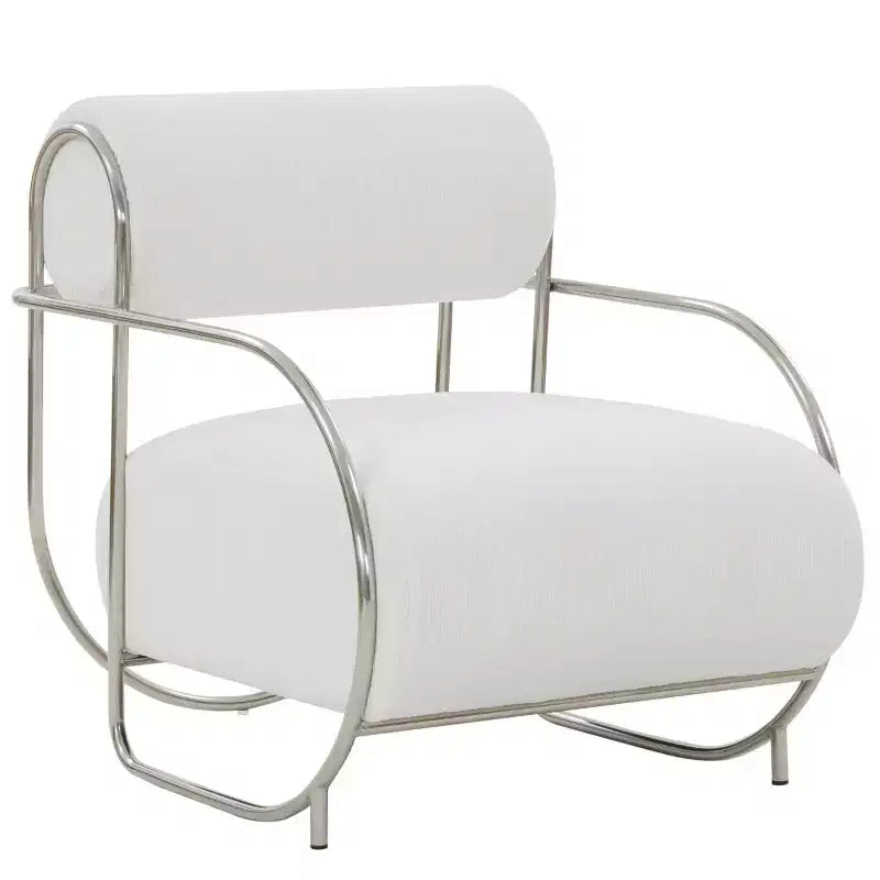Fauteuil d'appoint à armature métallique Bethann - SFV5130 - Blanc/Argent - Safavieh Couture