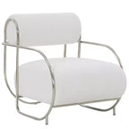 Fauteuil d'appoint à armature métallique Bethann - SFV5130 - Blanc/Argent - Safavieh Couture