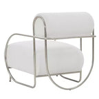 Fauteuil d'appoint à armature métallique Bethann - SFV5130 - Blanc/Argent - Safavieh Couture