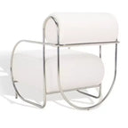 Fauteuil d'appoint à armature métallique Bethann - SFV5130 - Blanc/Argent - Safavieh Couture