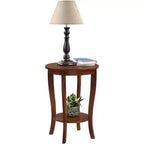 Table d'appoint HomeStock Belmont Mid-Century Moderne avec surface à niveaux multiples et design épuré pour lampes, livres et accessoires