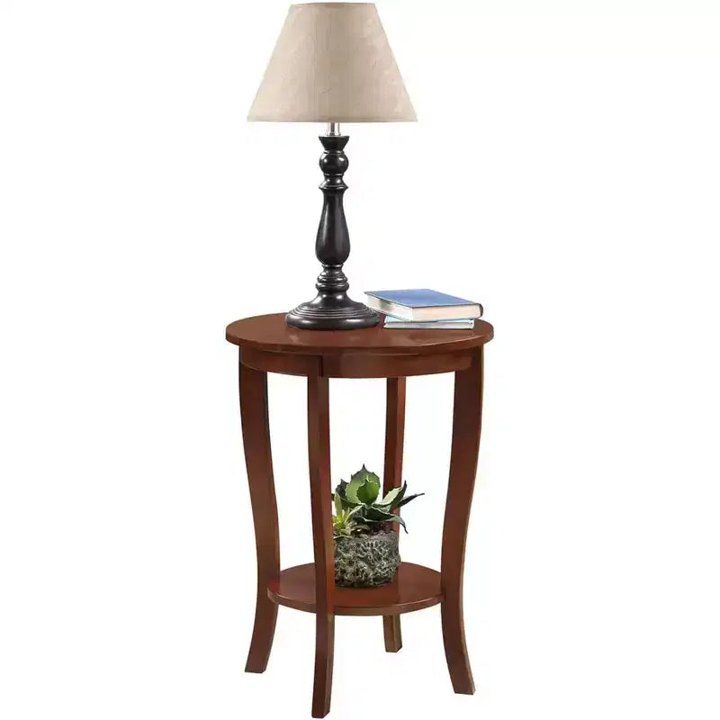 Table d'appoint HomeStock Belmont Mid-Century Moderne avec surface à niveaux multiples et design épuré pour lampes, livres et accessoires