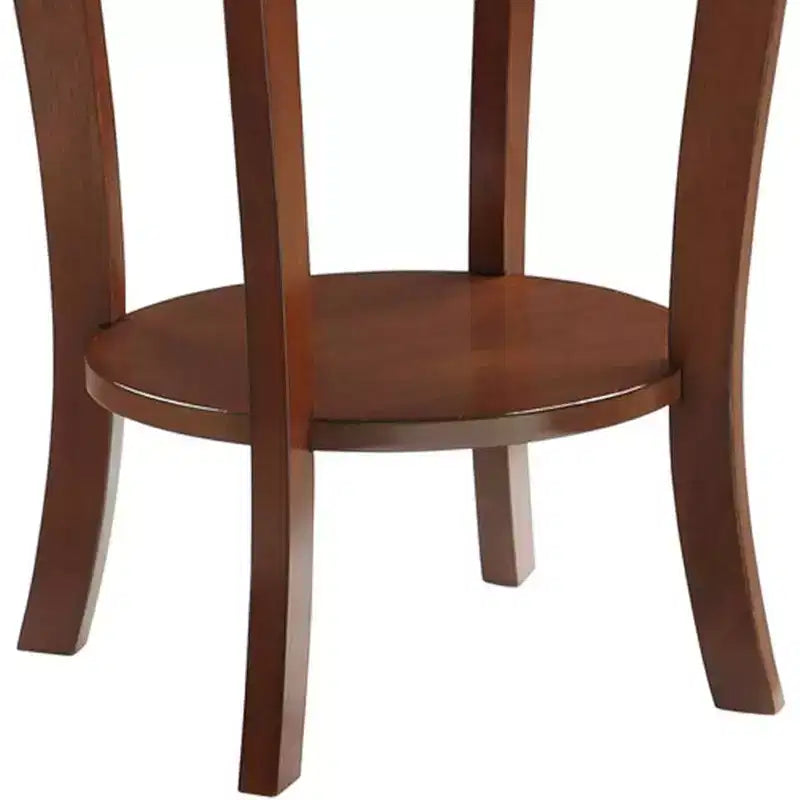 Table d'appoint HomeStock Belmont Mid-Century Moderne avec surface à niveaux multiples et design épuré pour lampes, livres et accessoires