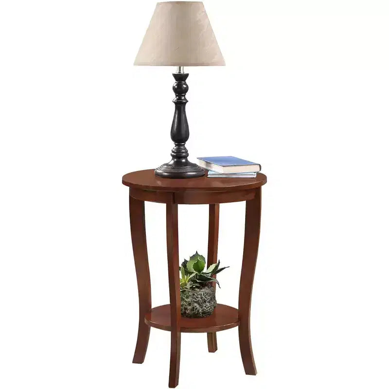 Table d'appoint HomeStock Belmont Mid-Century Moderne avec surface à niveaux multiples et design épuré pour lampes, livres et accessoires