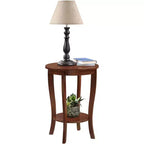 Table d'appoint HomeStock Belmont Mid-Century Moderne avec surface à niveaux multiples et design épuré pour lampes, livres et accessoires