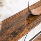 Console étroite avec cadre en acier, table de canapé de 120 cm pour entrée, salon, chambre, design industriel