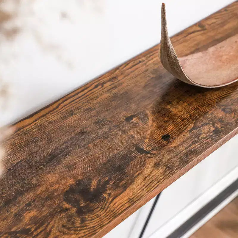 Console étroite avec cadre en acier, table de canapé de 120 cm pour entrée, salon, chambre, design industriel
