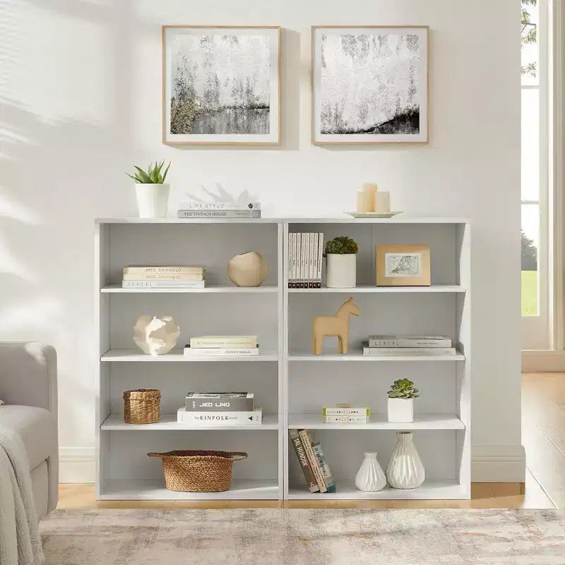 Bibliothèque minimaliste Okak, étagères de rangement à 8 niveaux, organisateur de rangement double couche multifonctionnel pour salon, bureau