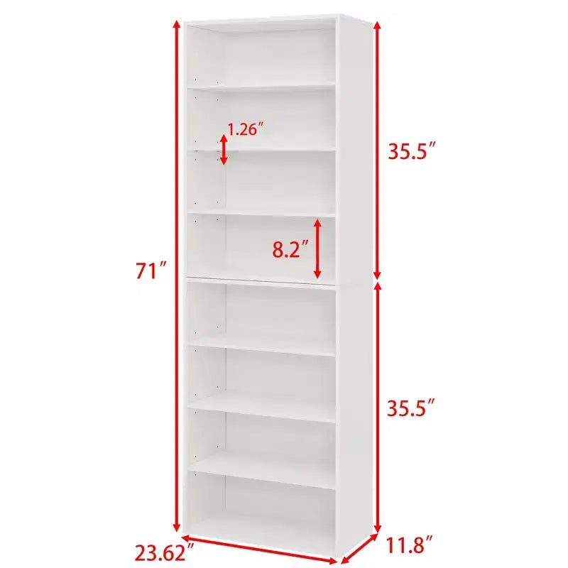 Bibliothèque minimaliste Okak, étagères de rangement à 8 niveaux, organisateur de rangement double couche multifonctionnel pour salon, bureau