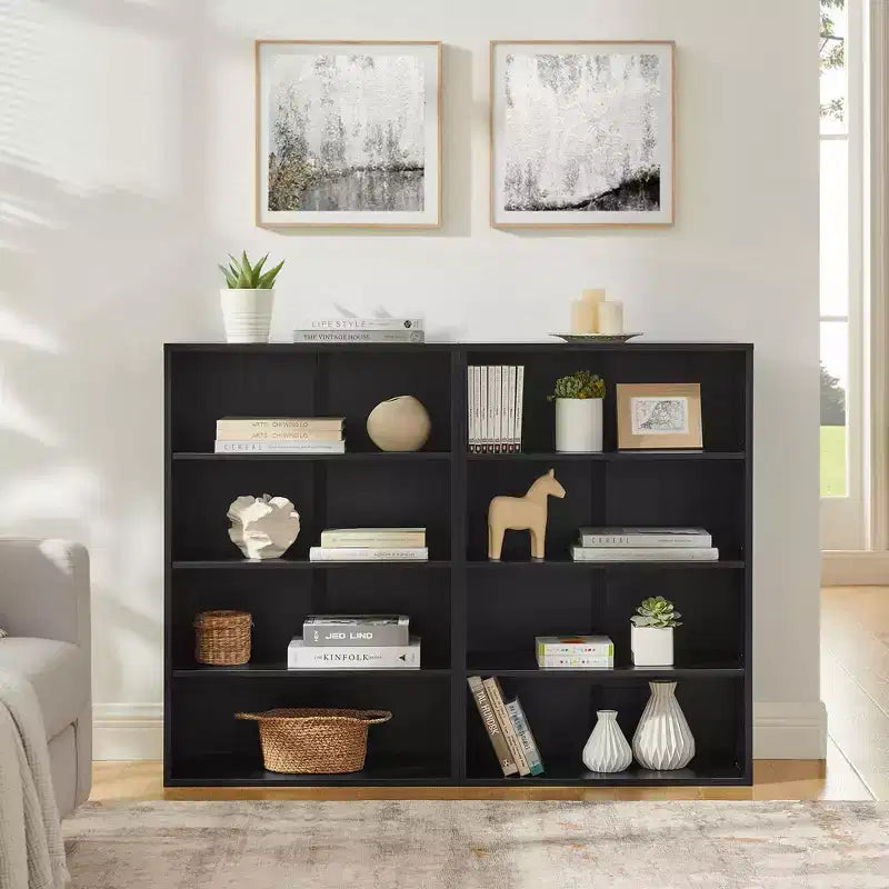 Bibliothèque minimaliste Okak, étagères de rangement à 8 niveaux, organisateur de rangement double couche multifonctionnel pour salon, bureau