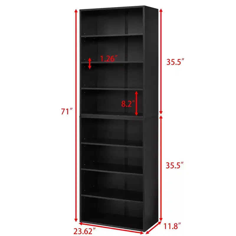 Bibliothèque minimaliste Okak, étagères de rangement à 8 niveaux, organisateur de rangement double couche multifonctionnel pour salon, bureau