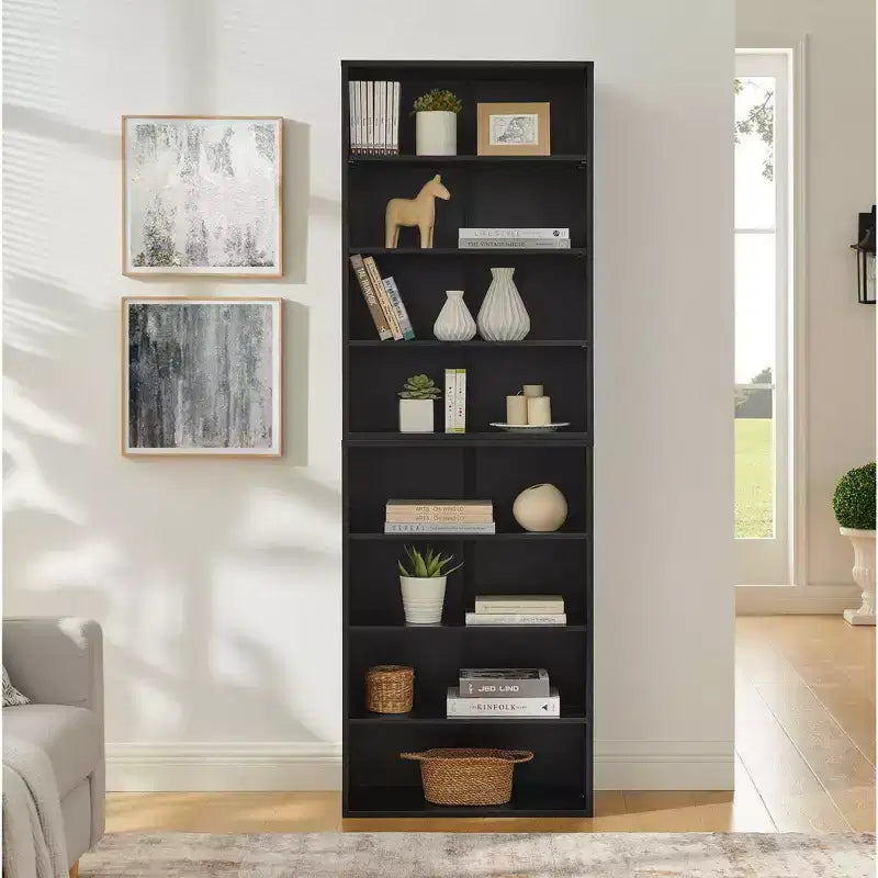 Bibliothèque minimaliste Okak, étagères de rangement à 8 niveaux, organisateur de rangement double couche multifonctionnel pour salon, bureau