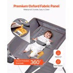 Table à langer VEVOR, Station à langer pliable avec panier latéral, roulettes verrouillables, organiseur de rangement multifonctionnel pour chambre de bébé, gris foncé