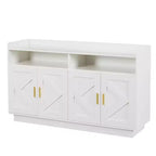 Buffet de salle à manger Okak, meuble de rangement avec 4 portes et 2 tiroirs, poignée en métal, armoire de rangement pour salon, salle à manger, cuisine