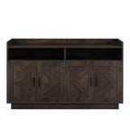 Buffet de salle à manger Okak, meuble de rangement avec 4 portes et 2 tiroirs, poignée en métal, armoire de rangement pour salon, salle à manger, cuisine