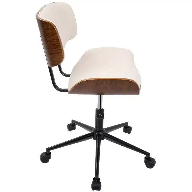 Okak Mid-Century Height-Adjustable Office Chair, Criss Cross Chair with Universe Wheels and Walnut Base, Desk Chair for Home, Office