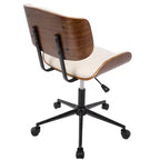 Okak Mid-Century Height-Adjustable Office Chair, Criss Cross Chair with Universe Wheels and Walnut Base, Desk Chair for Home, Office