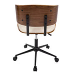 Okak Mid-Century Height-Adjustable Office Chair, Criss Cross Chair with Universe Wheels and Walnut Base, Desk Chair for Home, Office